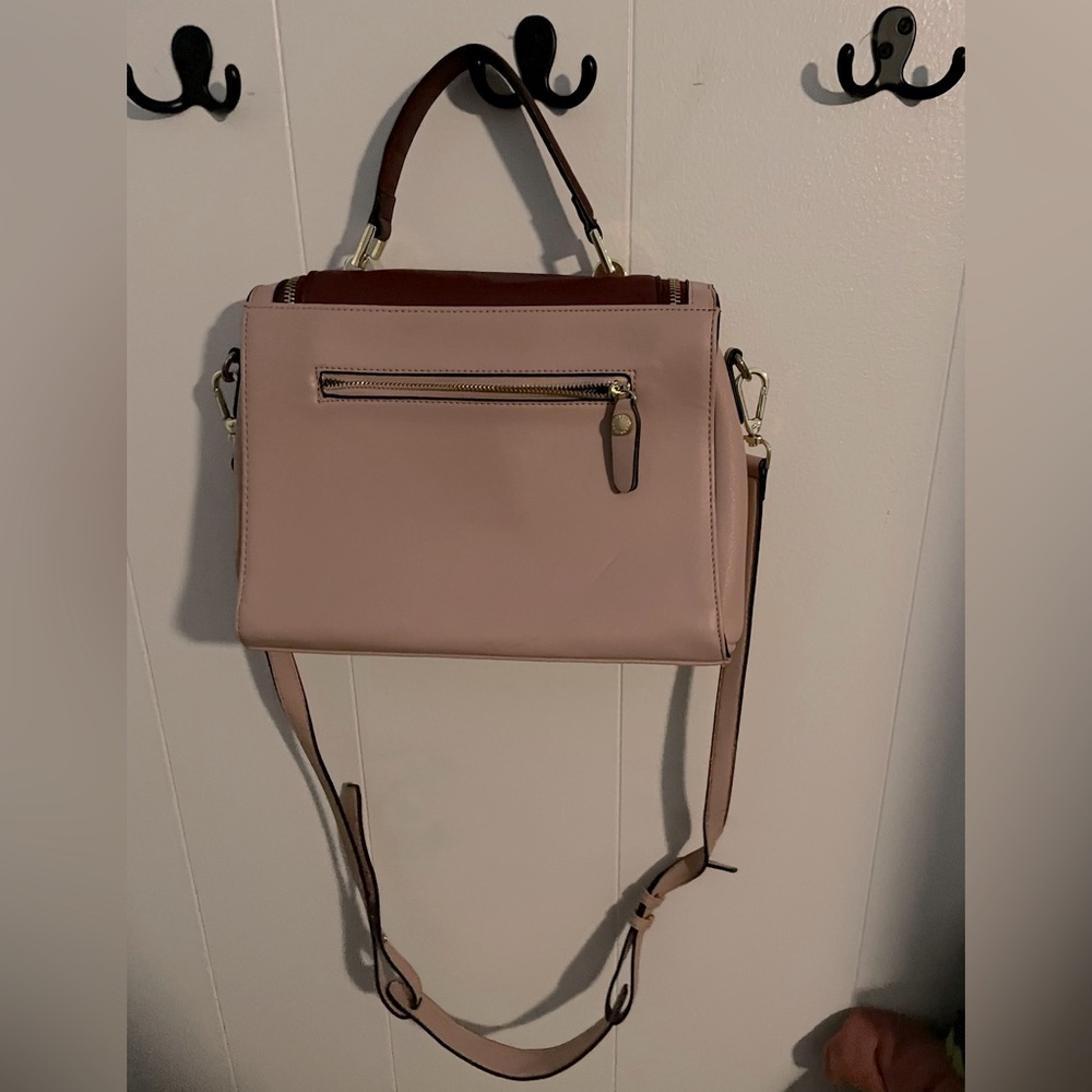 Steve Madden crossbody satchel. Light mauve, pink, and burgundy. - Picture 2 of 6